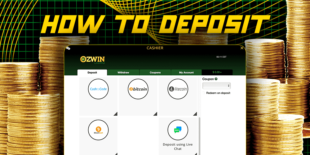 How to deposit at Ozwin Casino