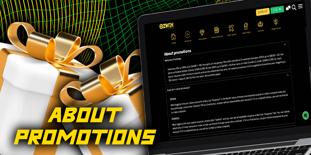 About Promotions at Ozwin Casino