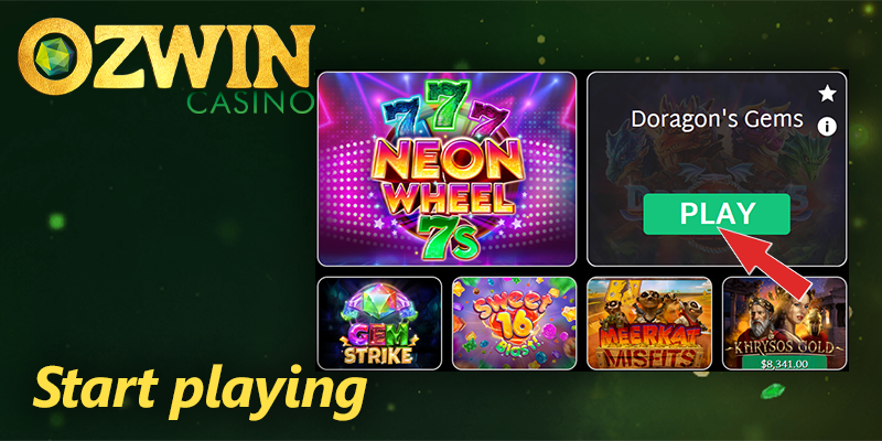 start playing pokies at Ozwin casino